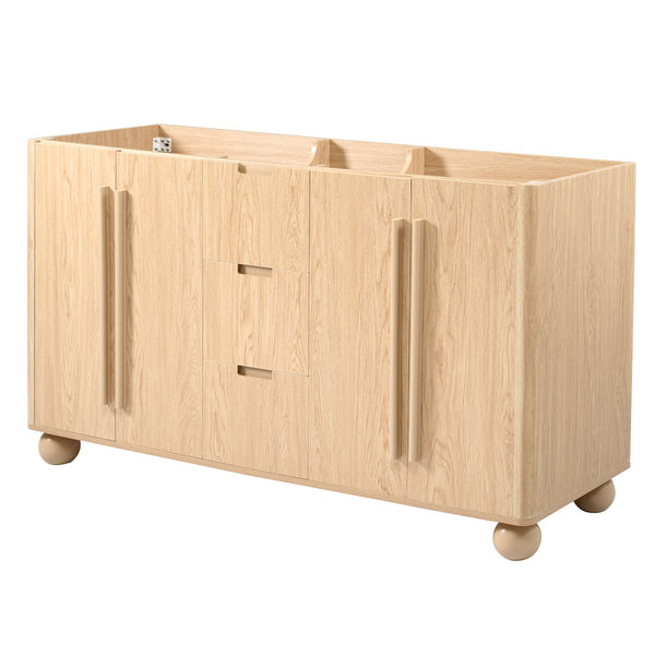 58.3" Bathroom Vanity Cabinet With 3 Drawers & 4 Doors