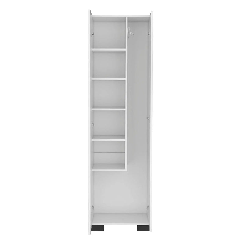 Attica Broom Cabinet Double-Door Design with Inner Shelves and Side Hangers by HouseOfZazla
