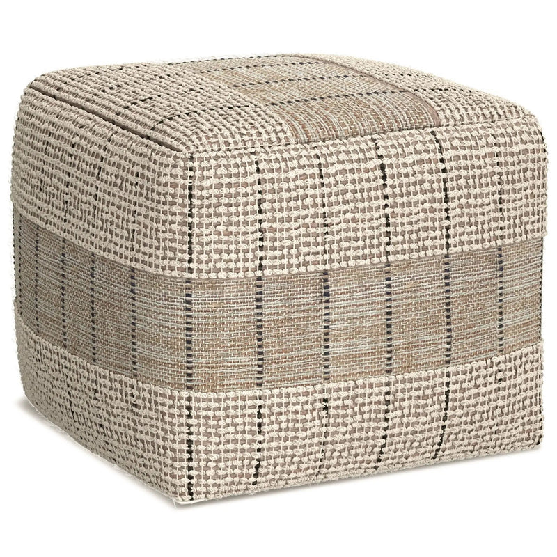 Elmer - Square Woven Pouf - Natural / Gray by Unique Piece Furniture