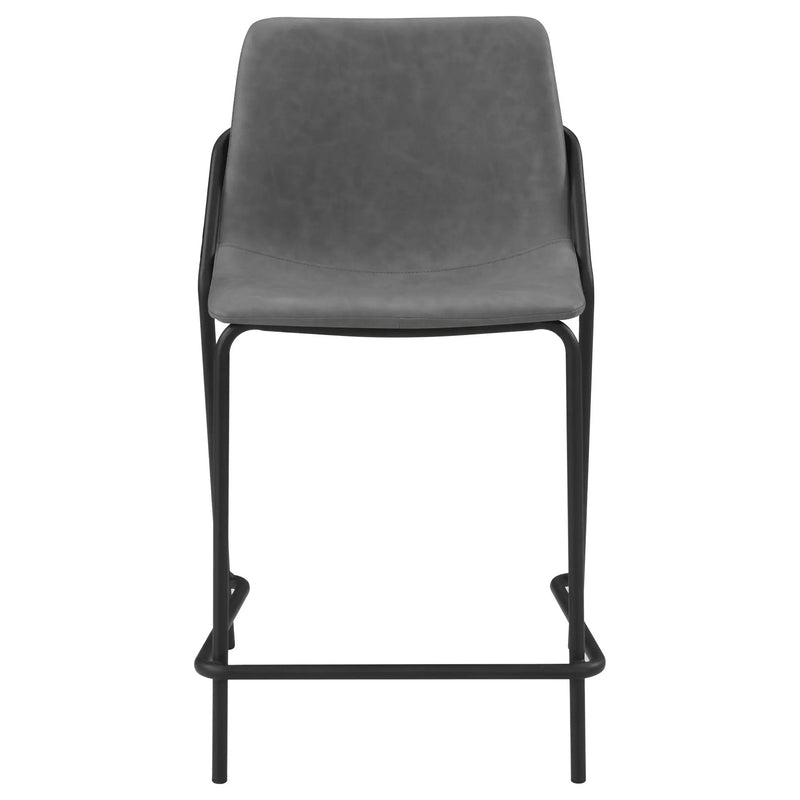 Counter Height Stools With Footrest (Set of 2) - Gray / Black by HouseOfZazla