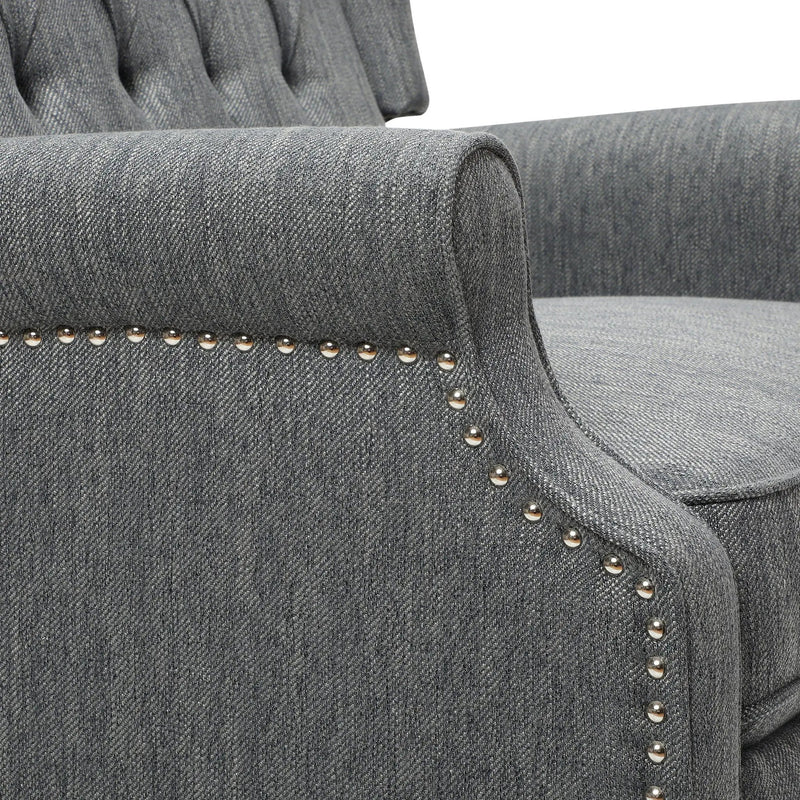 Dunham Contemporary Fabric Tufted Oversized Pushback Recliner by HouseOfZazla