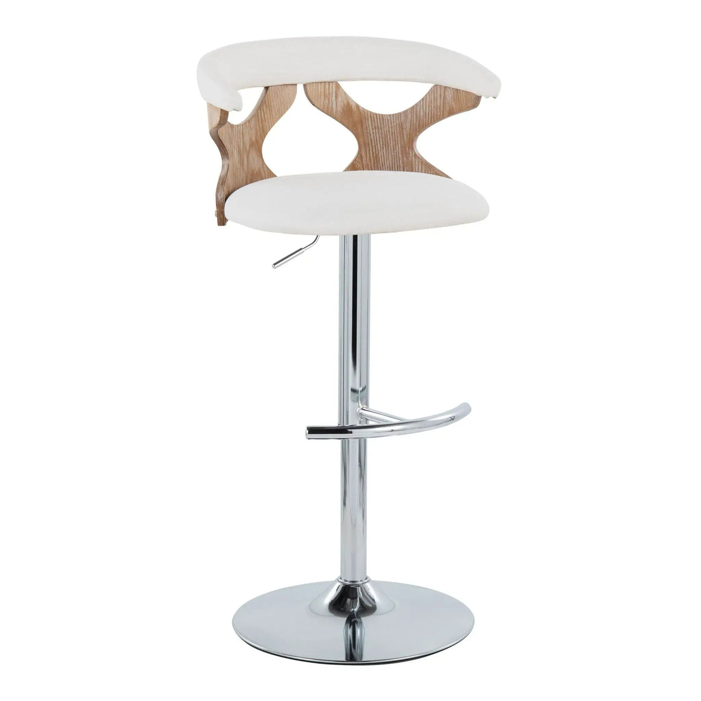 Gardenia - Contemporary Adjustable Barstool With Swivel / Rounded T Footrest (Set of 2) by HouseOfZazla
