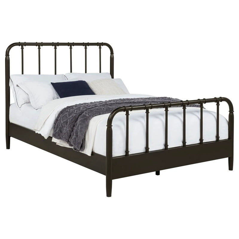 Rocco All Wood Water Pipe Open Frame Eastern King Bed Dark Bronze by Unique Piece Furniture