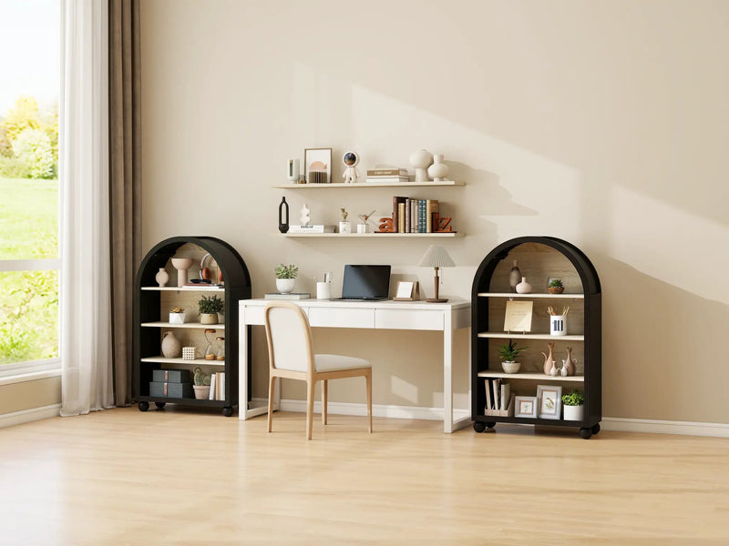 Arched 4-Tier Storage Cabinet with Carved Edges by HouseOfZazla