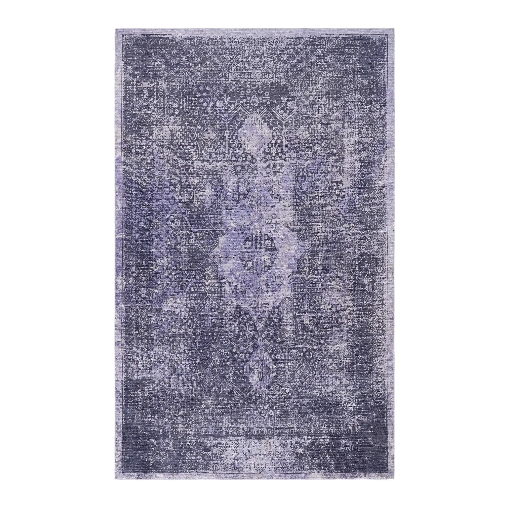 Maval Anthracite Washable Area Rug 6x9 by HouseOfZazla