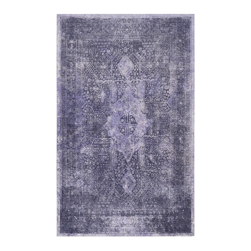 Maval Anthracite Washable Area Rug 6x9 by HouseOfZazla