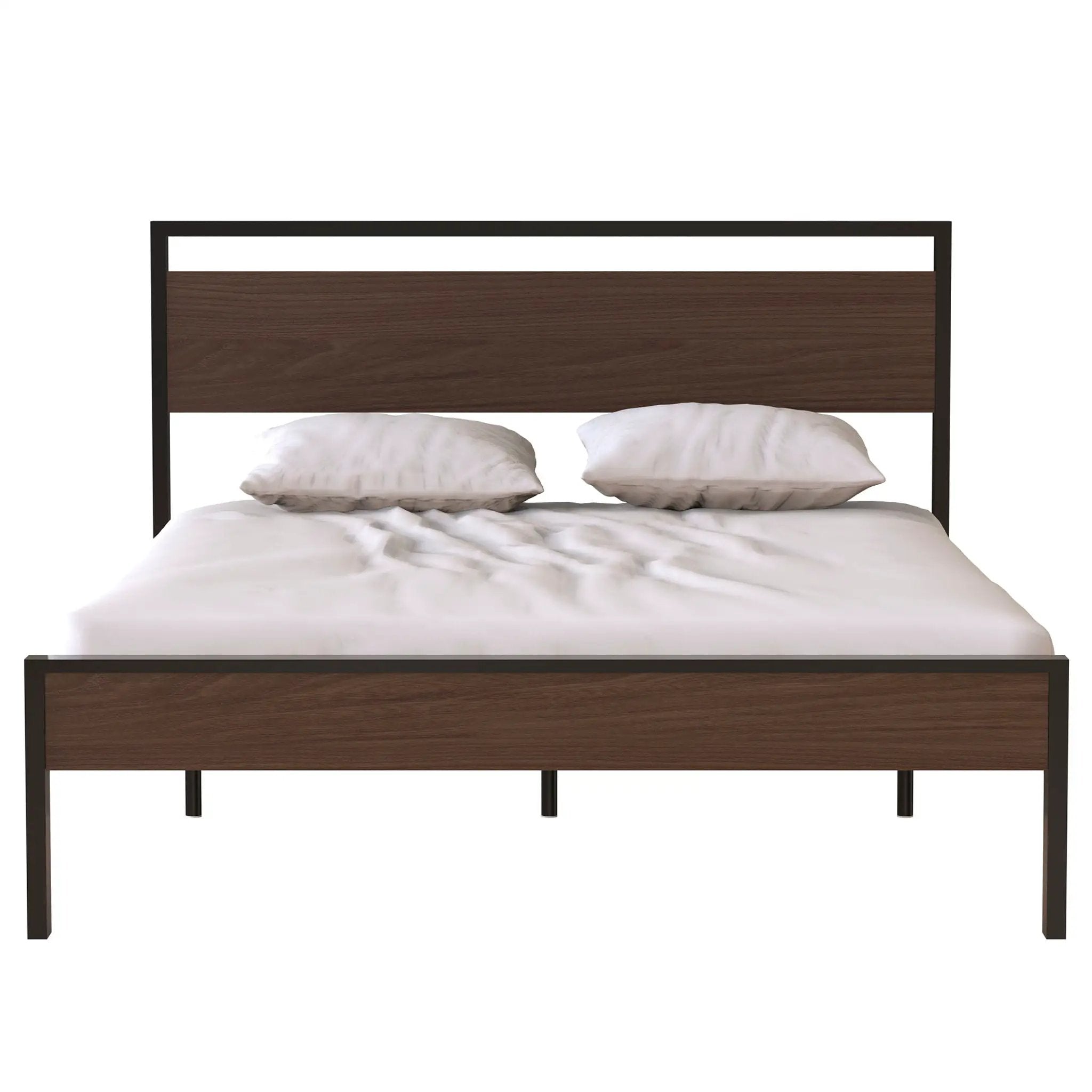 Ceres - Metal Bed With Wood Headboard & Footboard by HouseOfZazla