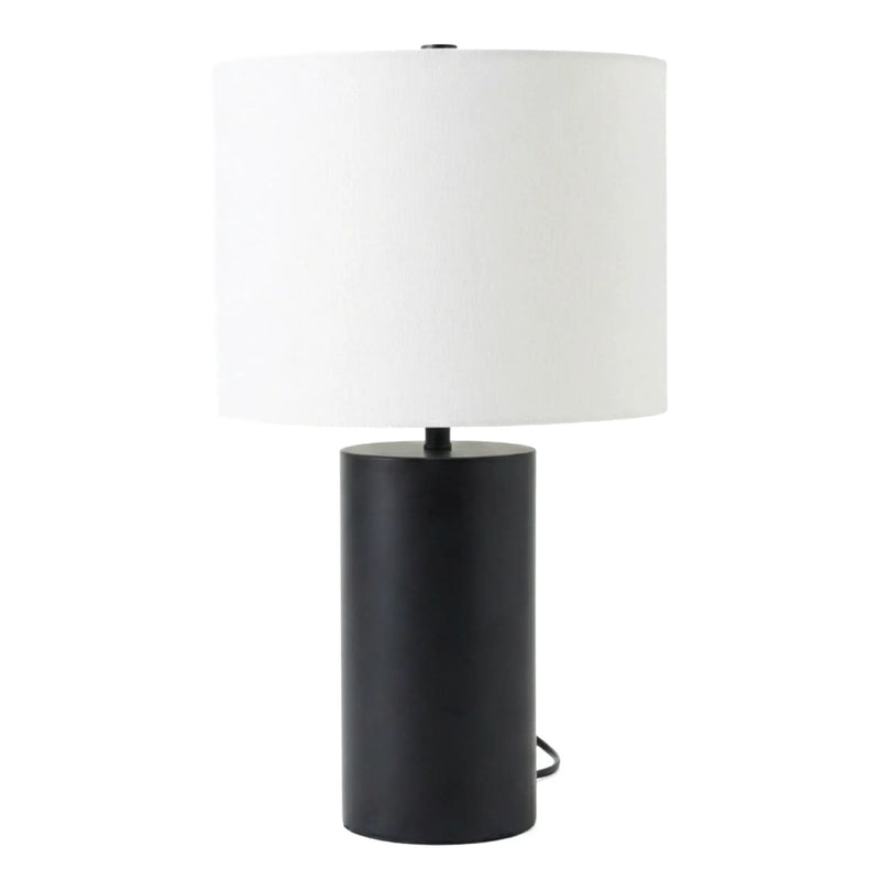 Aura - Table Lamp With On / Off Switch Block Base - Black / White by HouseOfZazla