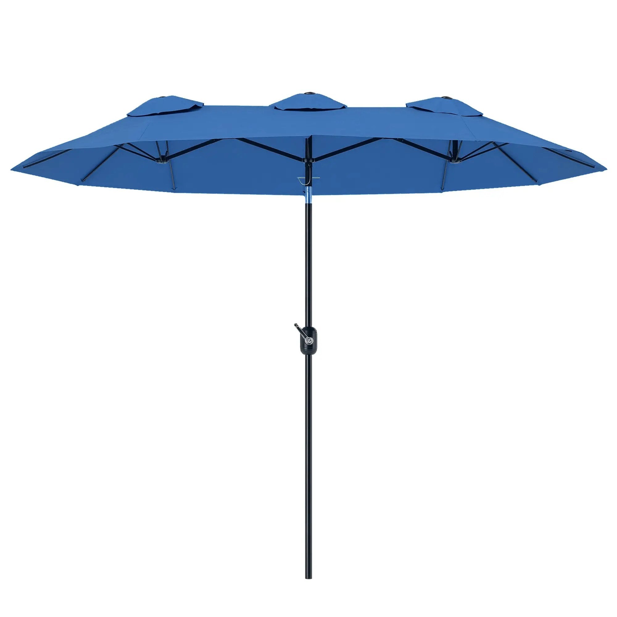 Outsunny 9.5' Double-Sided Patio Umbrella with 3 Air Vents, Tilt and Crank by HouseOfZazla