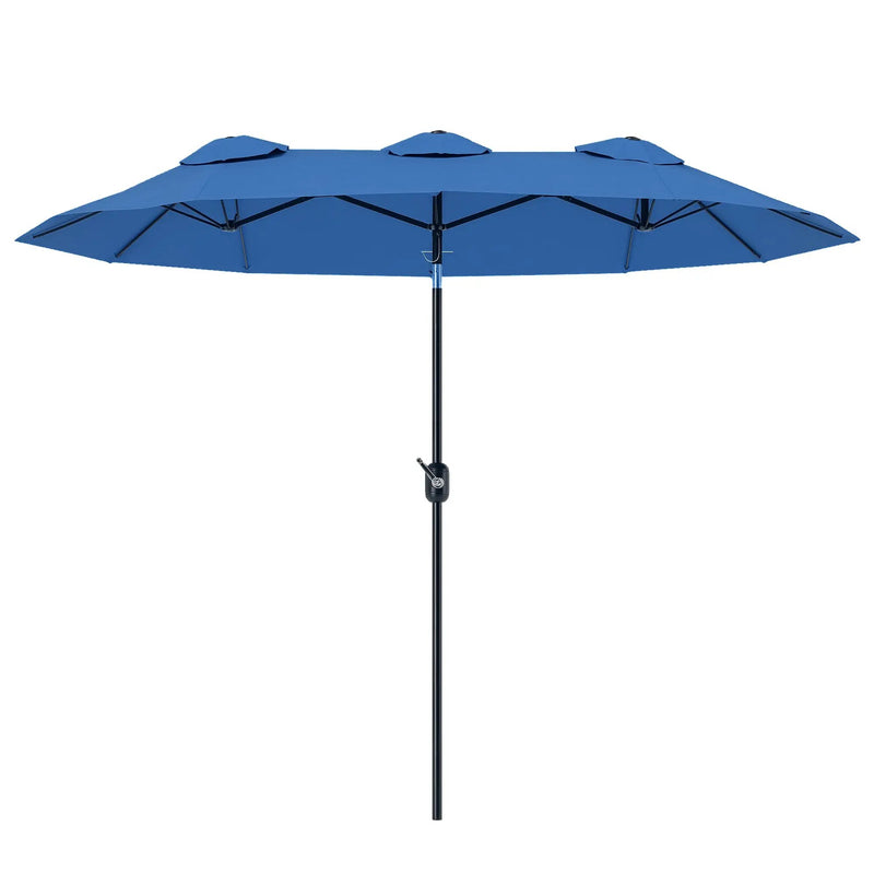 Outsunny 9.5' Double-Sided Patio Umbrella with 3 Air Vents, Tilt and Crank by HouseOfZazla