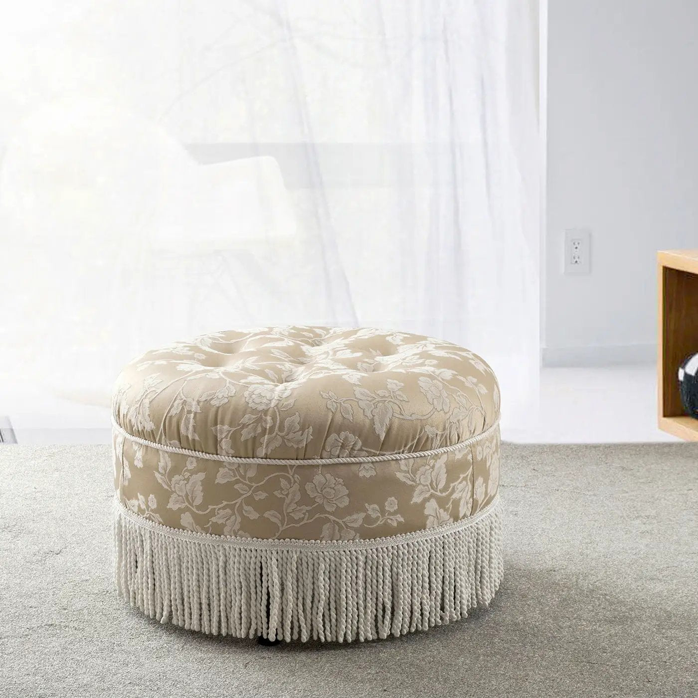 Yolanda - Round Upholstered Accent Ottoman by Unique Piece Furniture