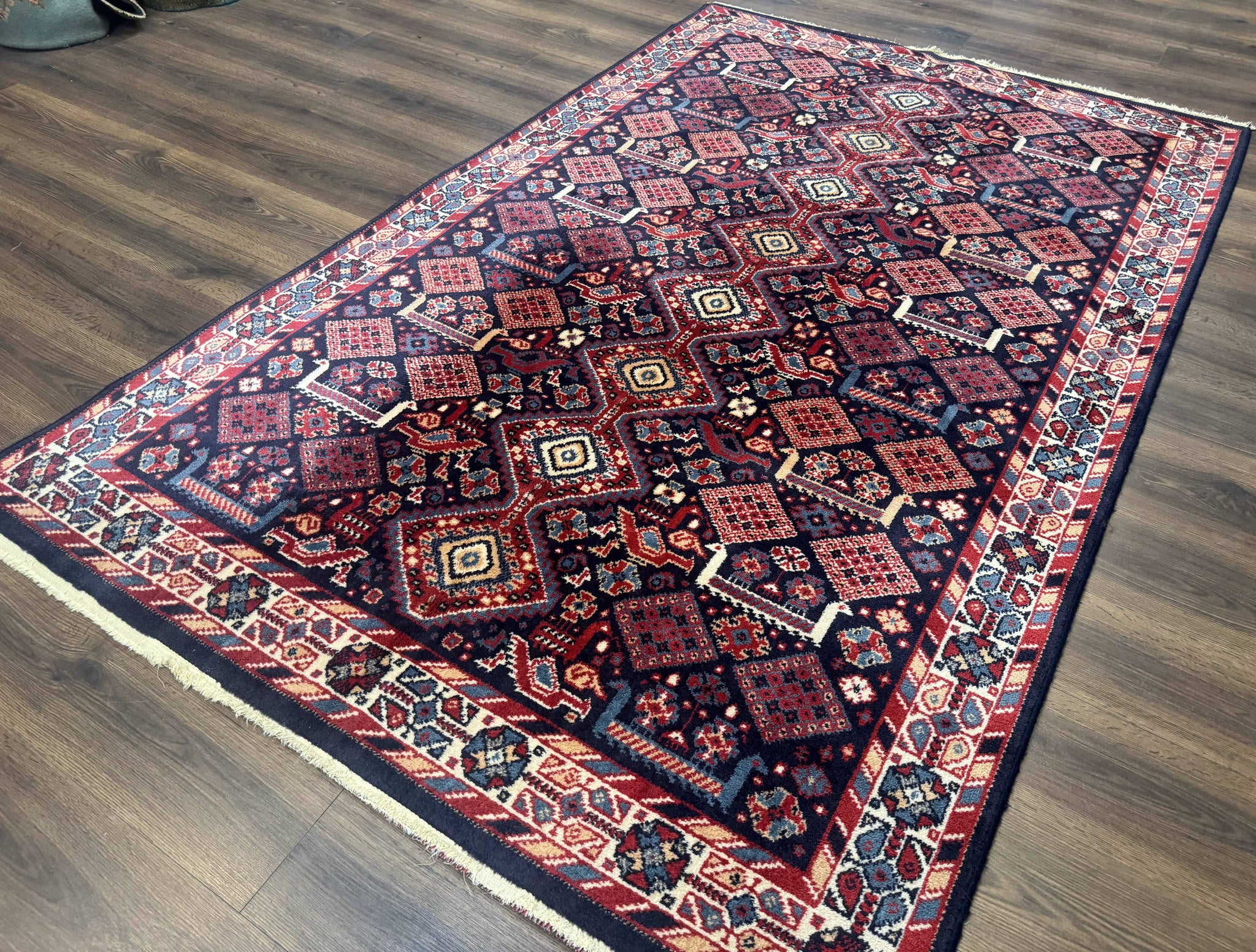 Karastan Rug 5x8, Yuruk Collection #530, Geometric Tribal Wool Pile Vintage Carpet by Jewel Rugs