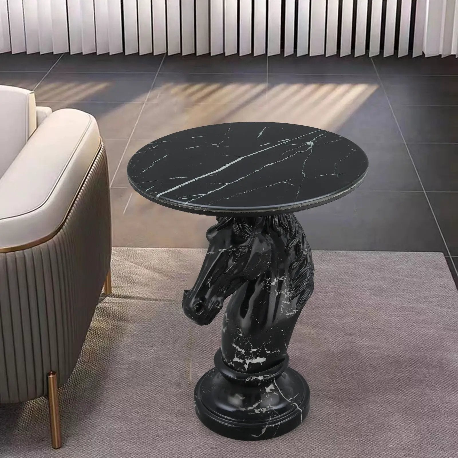 Horse Head Accent Table Animal Statue End Table by HouseOfZazla