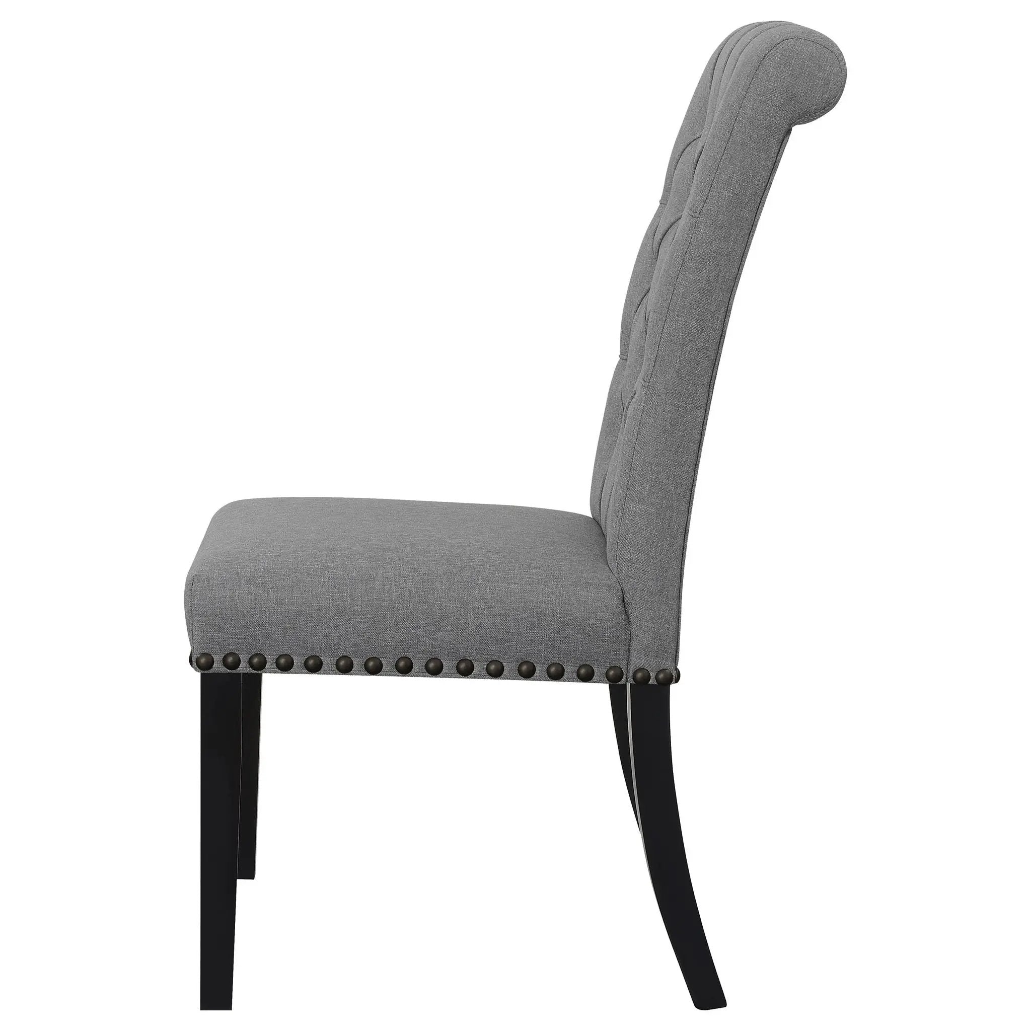 Alana Fabric Upholstered Dining Side Chair Grey (Set of 2) by Unique Piece Furniture