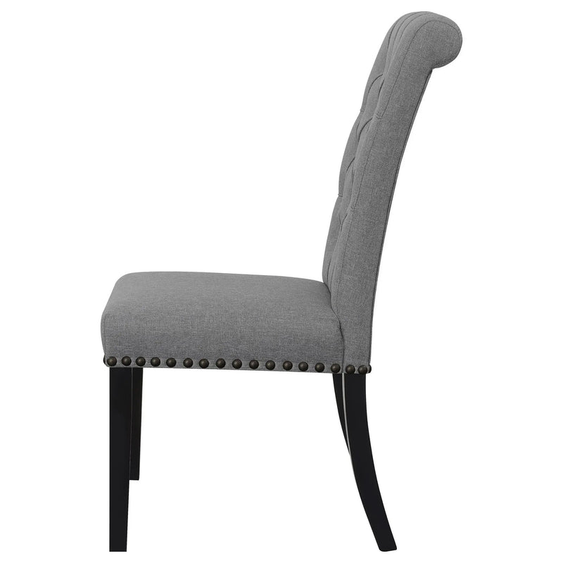 Alana Fabric Upholstered Dining Side Chair Grey (Set of 2) by Unique Piece Furniture