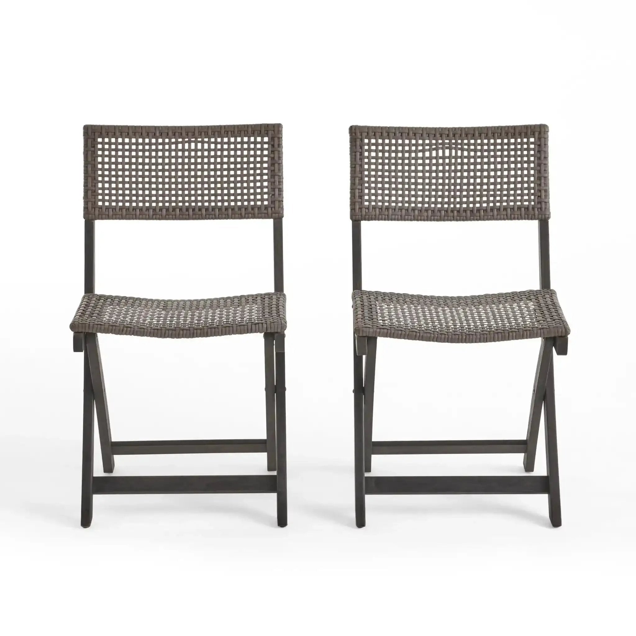 Bistro Foldable Chair With Wicker Backrest by HouseOfZazla