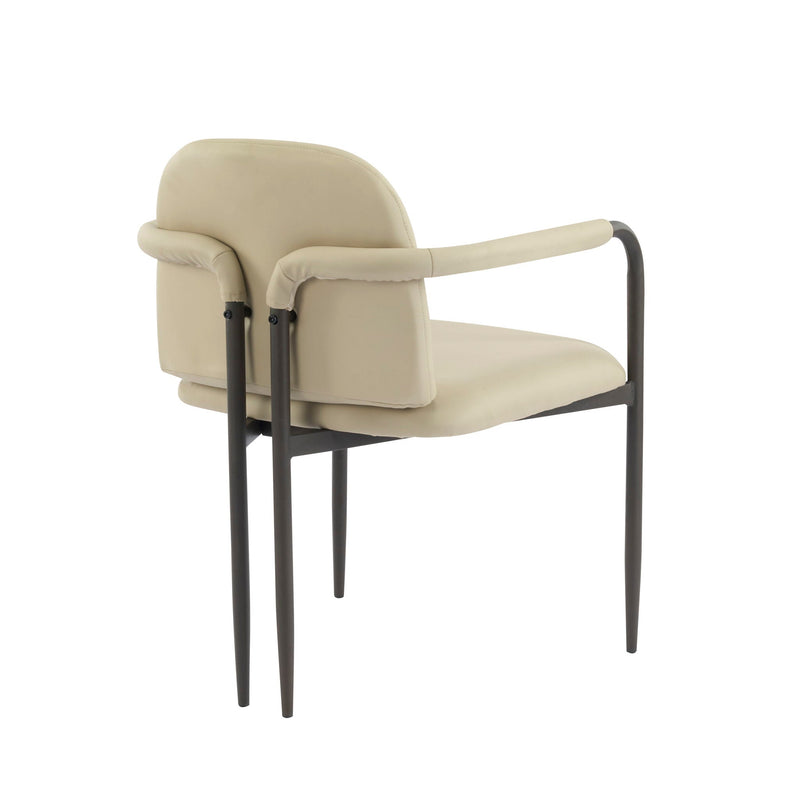 Modern Dining Chair Set of 2 with Iron Frame - Espresso / Khaki by HouseOfZazla