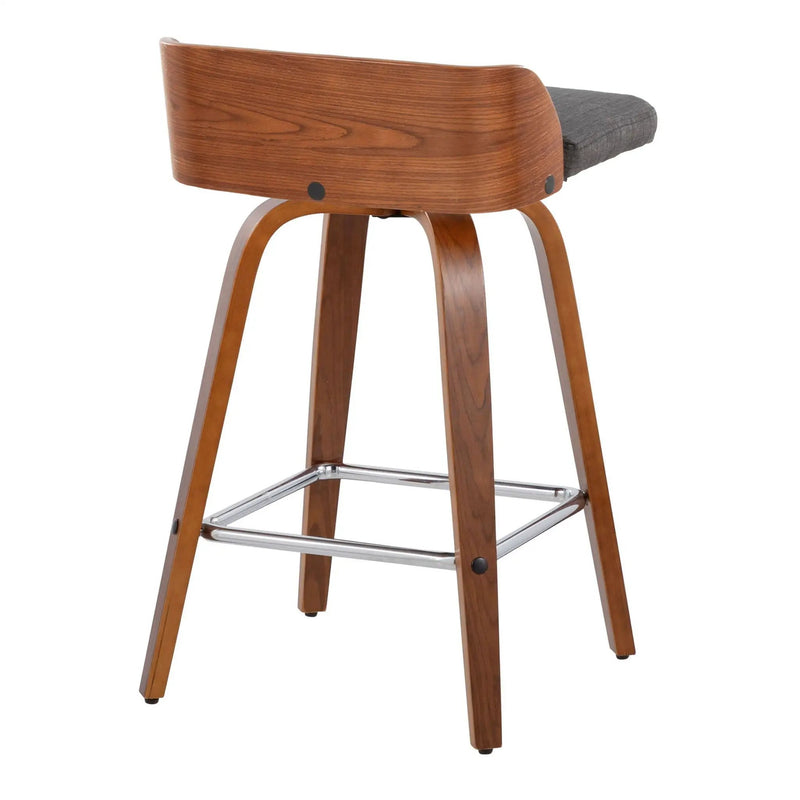 Maya - Mid Century Modern Fixed Height Counter Stool & Swivel With Square Footrest (Set of 2) by Unique Piece Furniture