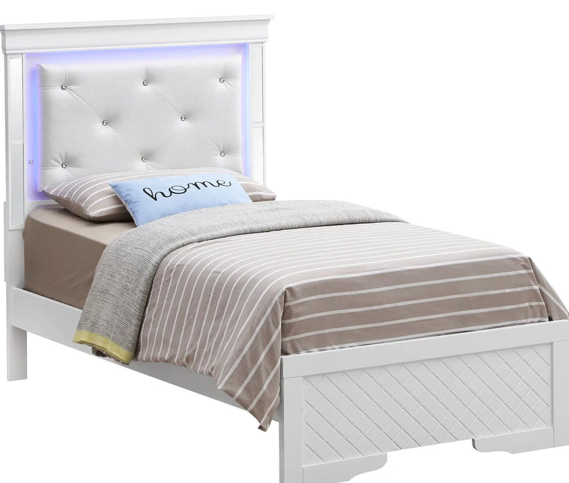 Bed With LED Light Accents Headboard by HouseOfZazla