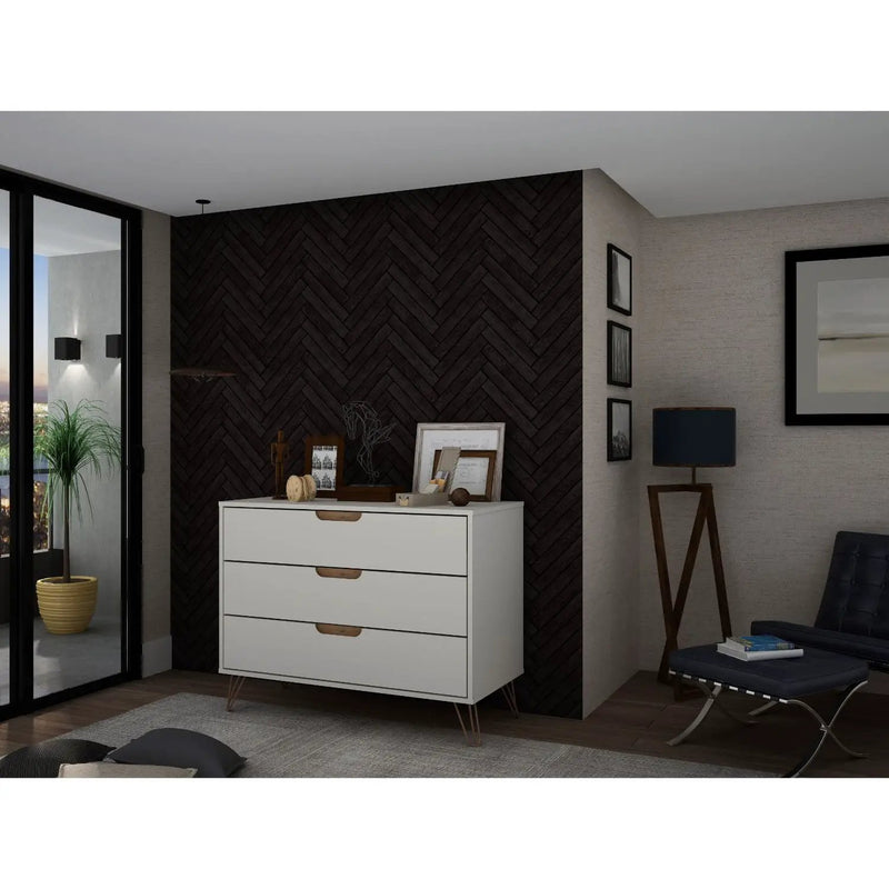 Rockefeller - 3 Drawer Dresser - Off White by HouseOfZazla