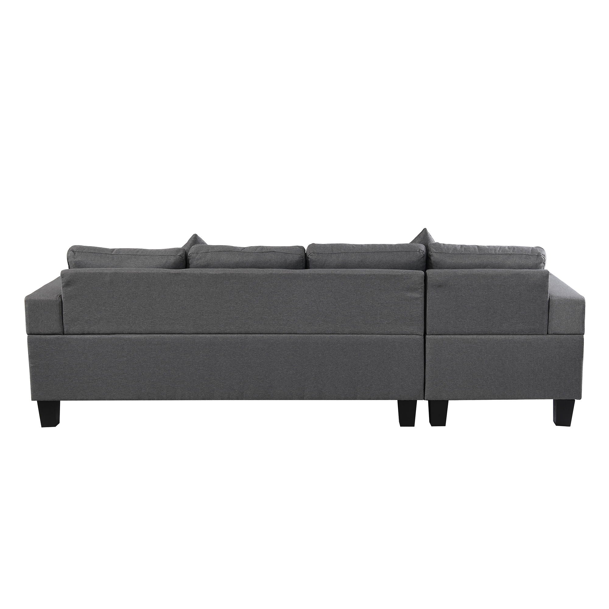 Modern Sectional Sofa Set With L Shape Chaise Lounge, Cup Holder, 4 Seat - Gray by HouseOfZazla