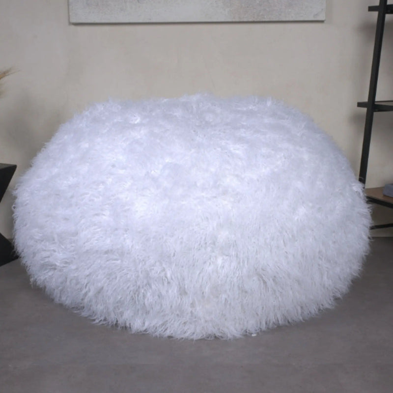 Mahin - Rounded 5 Foot Bean Bag Cozy Modern Design - White by Unique Piece Furniture