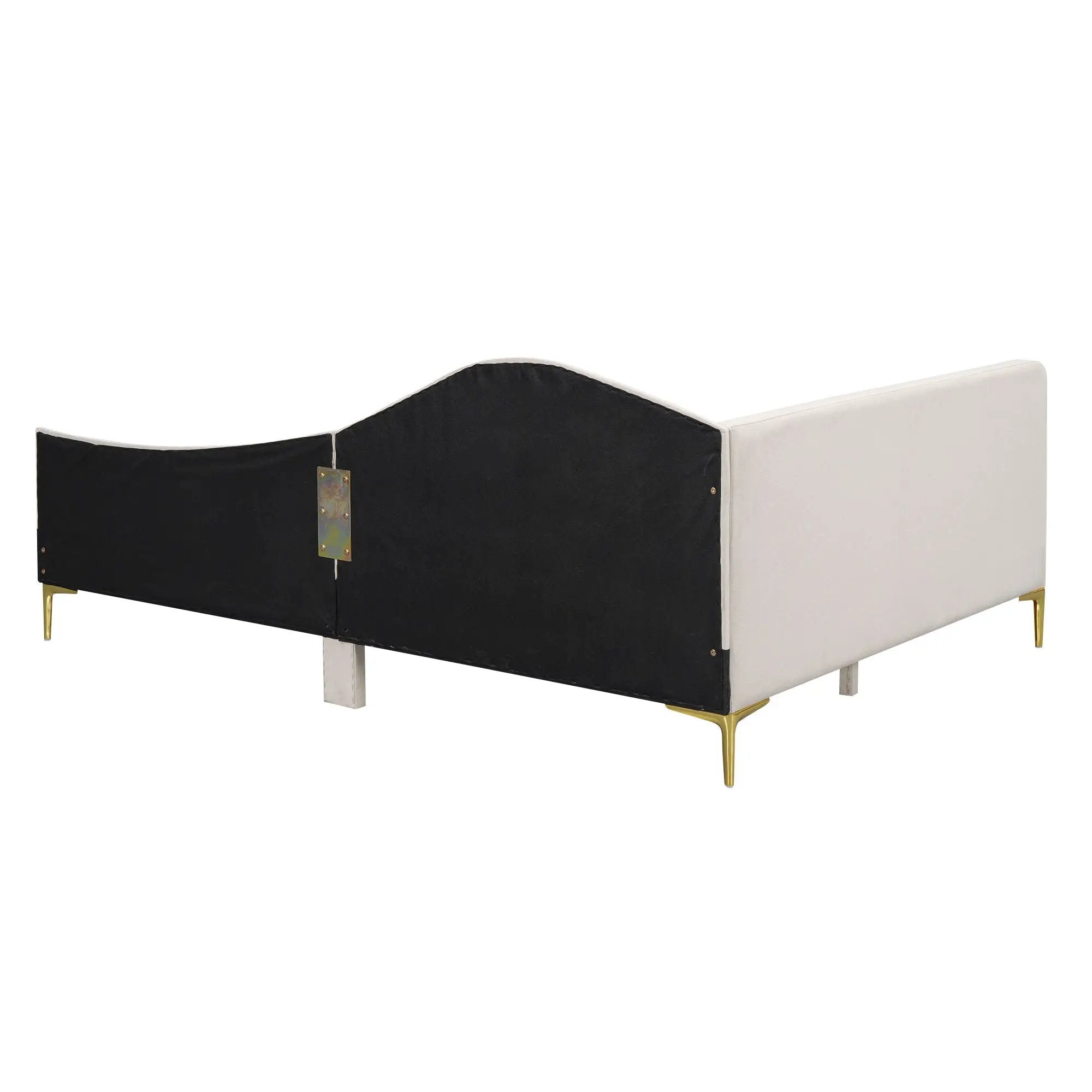 Upholstered Daybed With Headboard And Armrest, Support Legs by HouseOfZazla