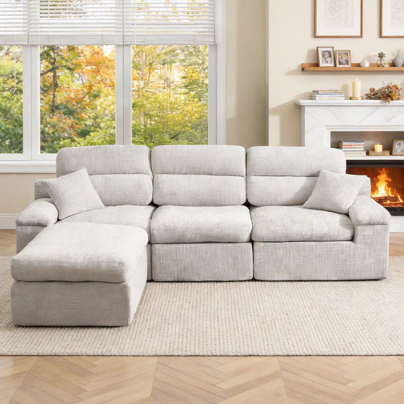 Corner Chaise Sofa With High Backrest by Unique Piece Furniture
