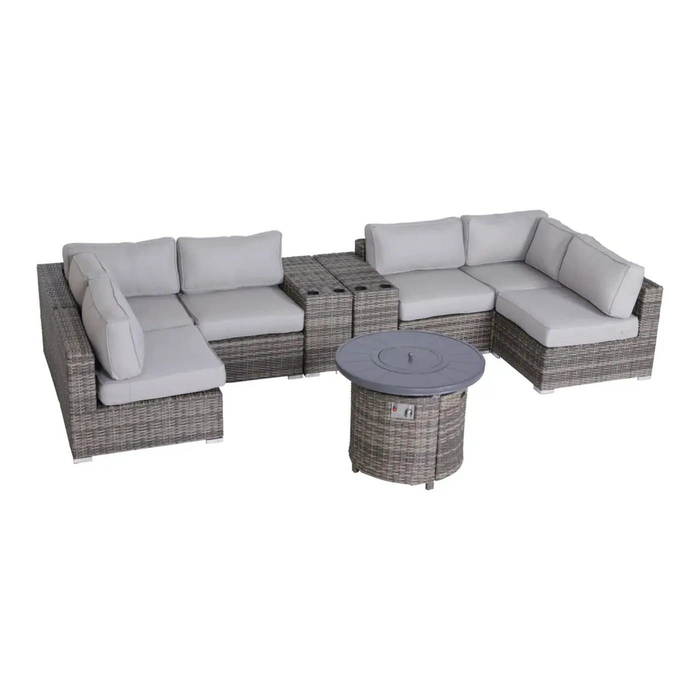 Wicker Outdoor Lounge Set With Cushions And Fire Pit by Unique Piece Furniture