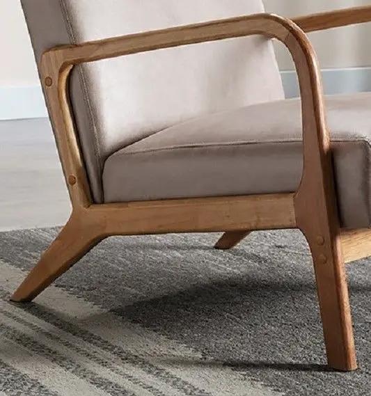 Classic Mid-Century Modern Accent Chairs, Open Framed Armchair With Cushioning by Unique Piece Furniture
