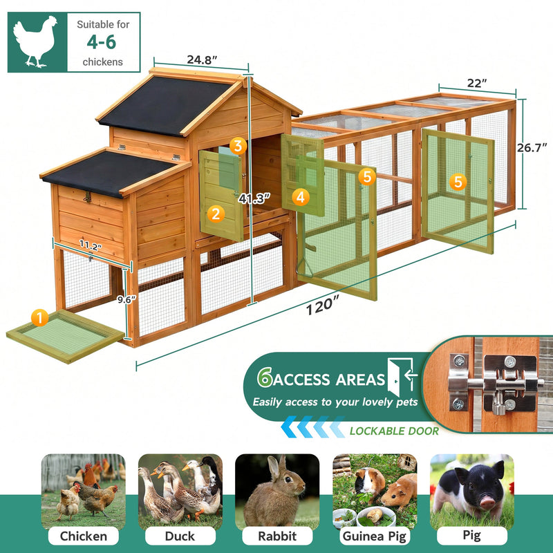 Large Chicken Coop with Nest Box and Run by HouseOfZazla