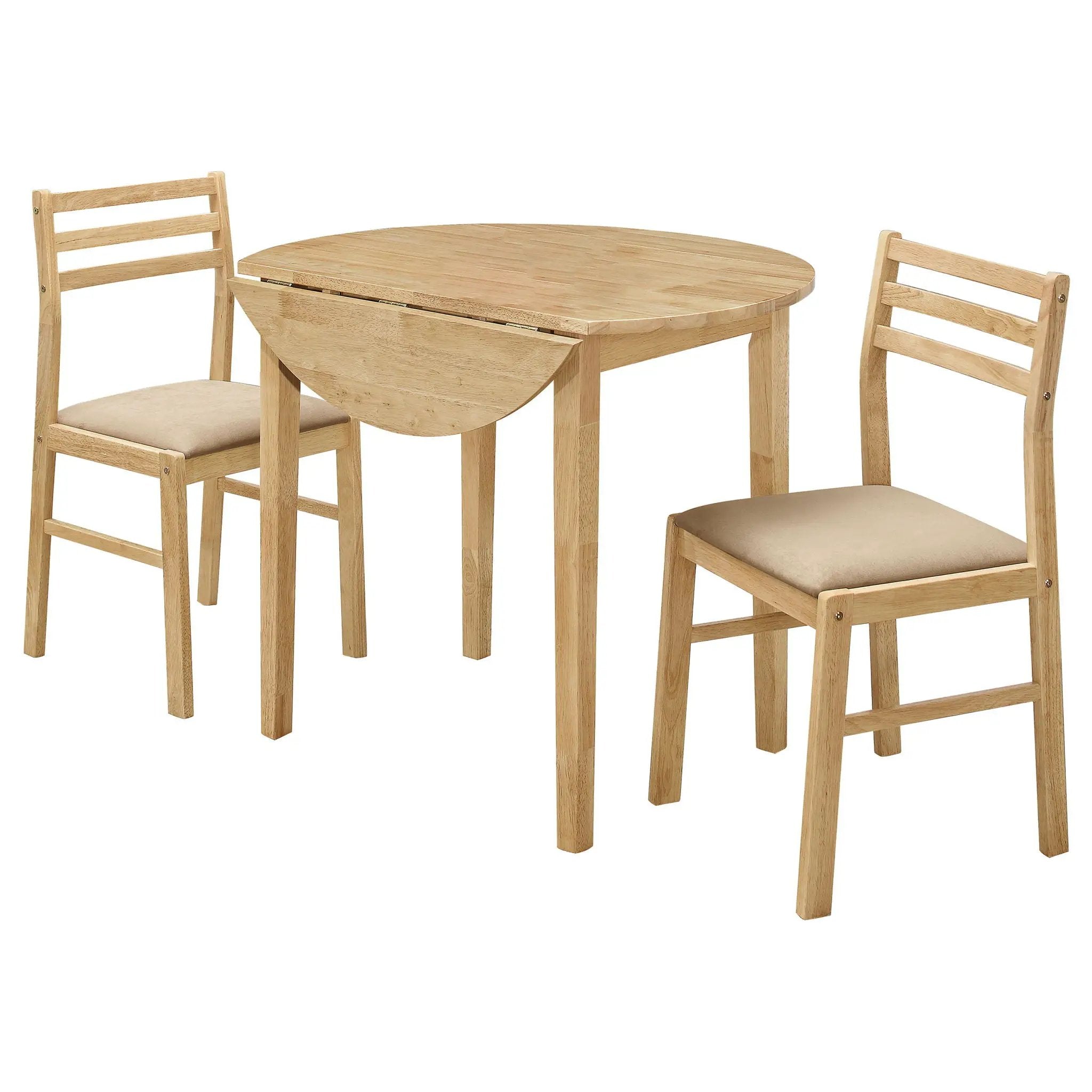 3 Piece Dining Set With Drop Leaf Table And Upholstered Chairs by HouseOfZazla