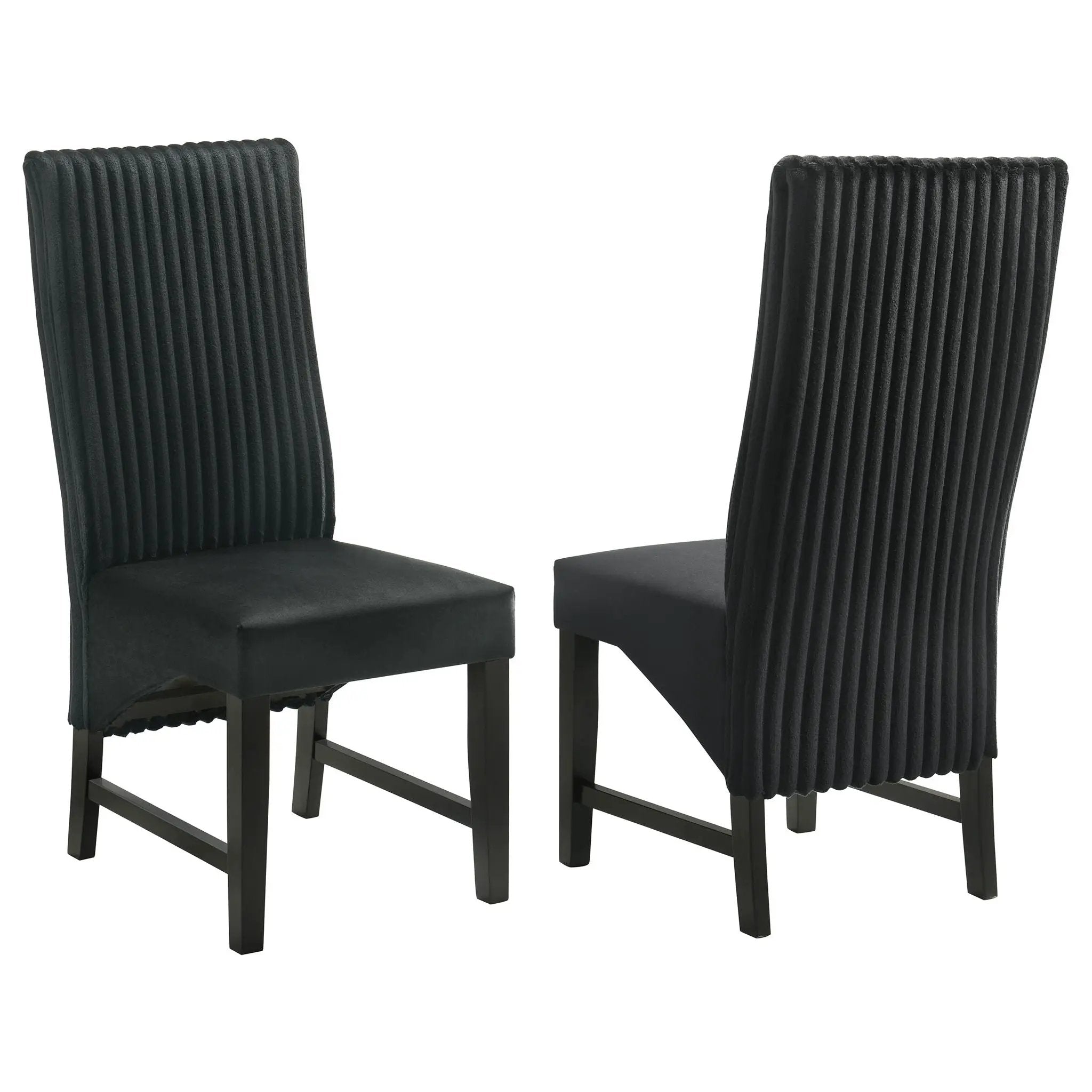 Barrand Upholstered Dining Side Chair Black (Set of 2) by Unique Piece Furniture