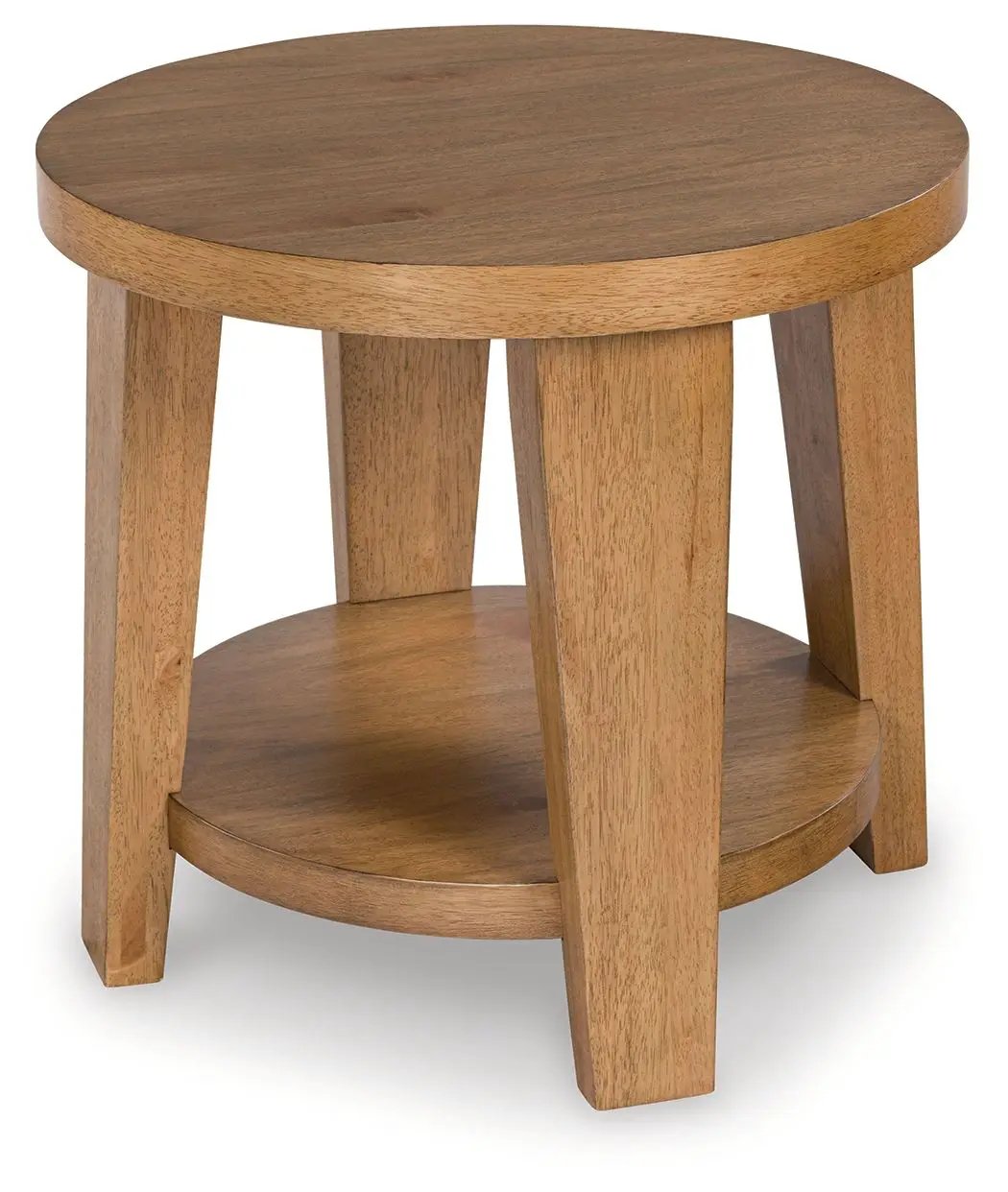 Kristiland - Round End Table - Light Brown by Unique Piece Furniture
