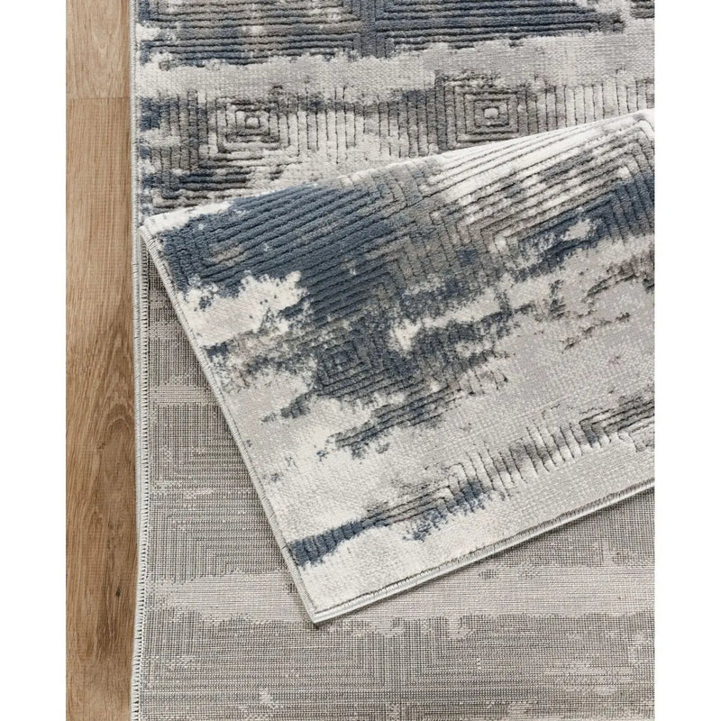 Geometrix - 5'3" X 7'3" Area Rug With Geometric 3D Effect - Gray / Ivory by Unique Piece Furniture