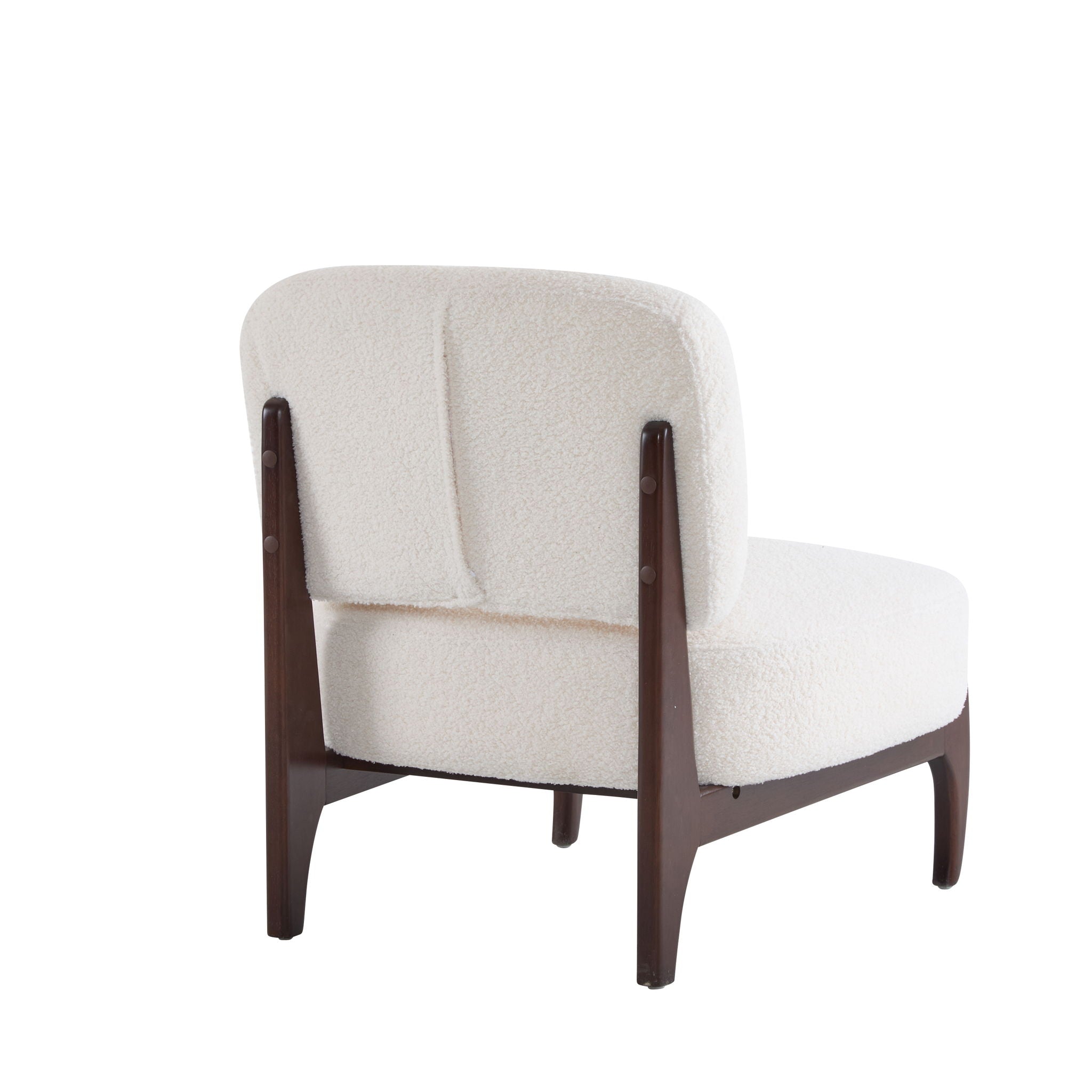 Modern Boucle Lounge Chair With Solid Wood Frame by HouseOfZazla