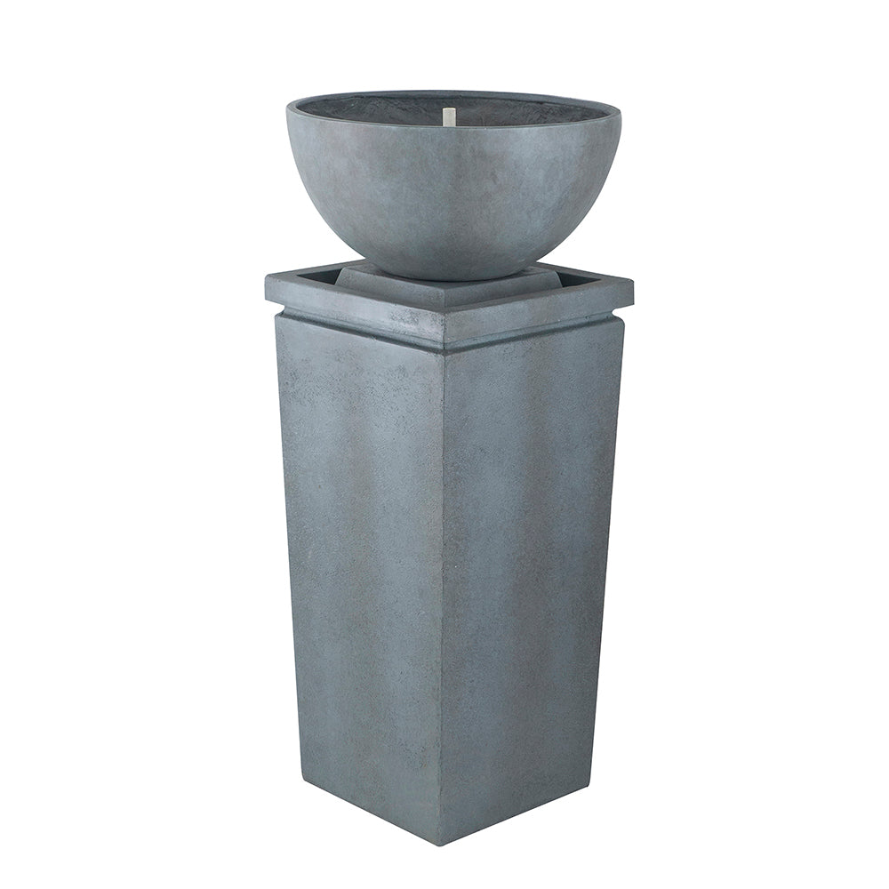 Resin Zen Bowl Pedestal Outdoor Fountain 44 Inch, photo 2 of 8