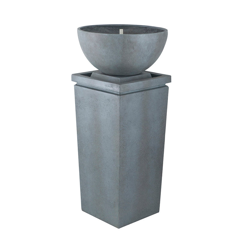 Resin Zen Bowl Pedestal Outdoor Fountain 44 Inch, photo 2 of 8