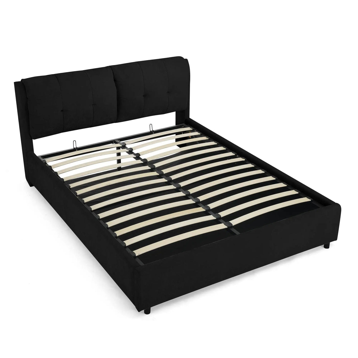 Storage Upholstered Hydraulic Platform Bed With Integrated Headboard by HouseOfZazla