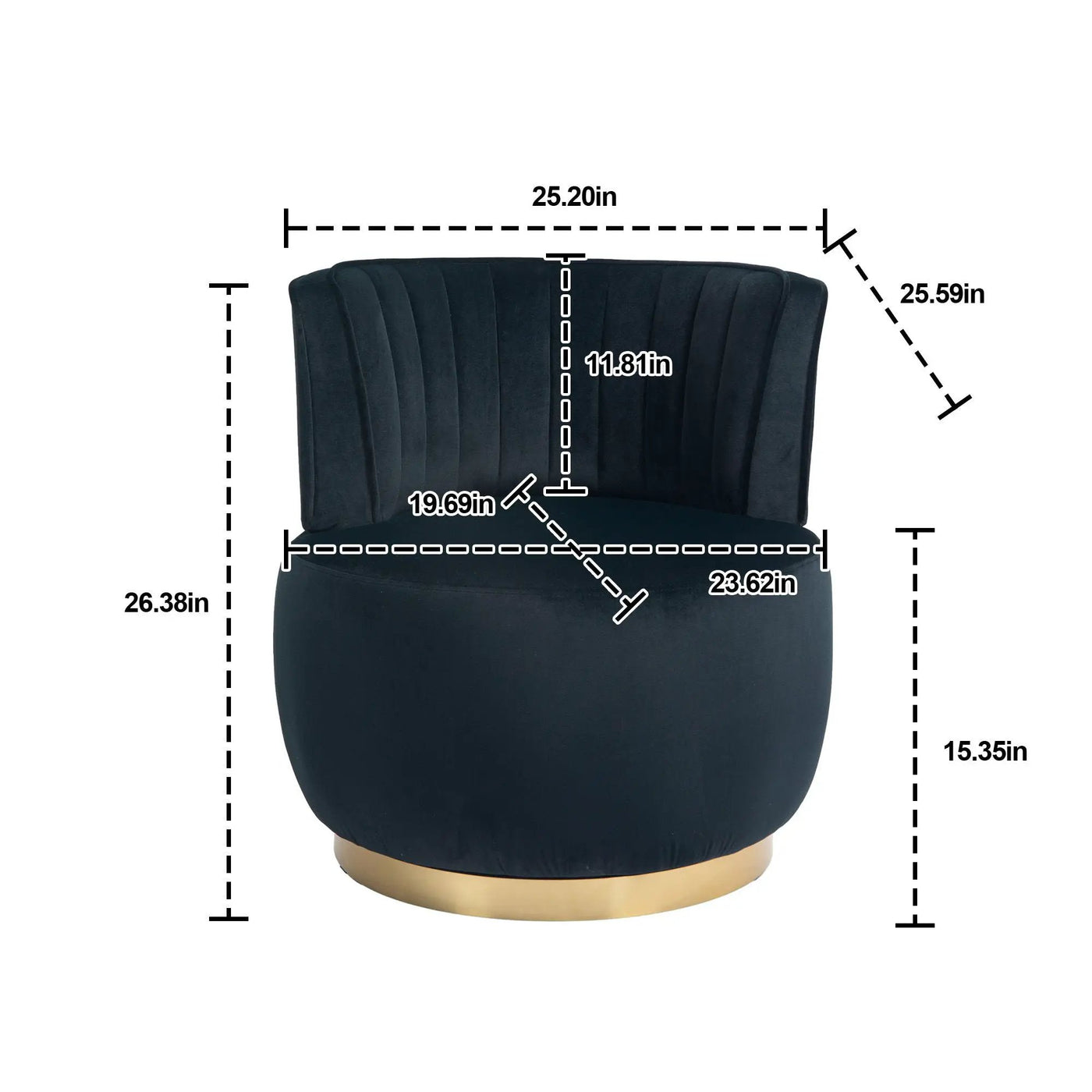 360 Degree Swivel Cuddle Barrel Accent Sofa Chair by Unique Piece Furniture