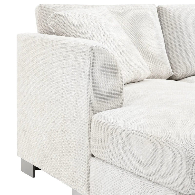 Modern Cloud Sectional Sofa L Shaped Luxury Couch Set With 2 Free Pillows 4 Seat With Oversized Chaise by HouseOfZazla