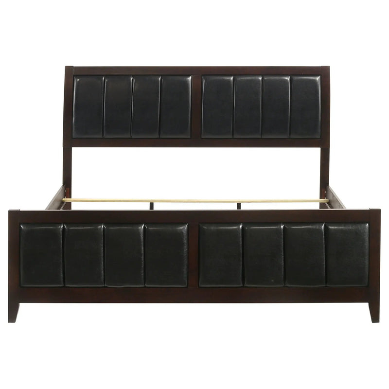 Carlton Wood Eastern King Panel Bed Cappuccino by Unique Piece Furniture