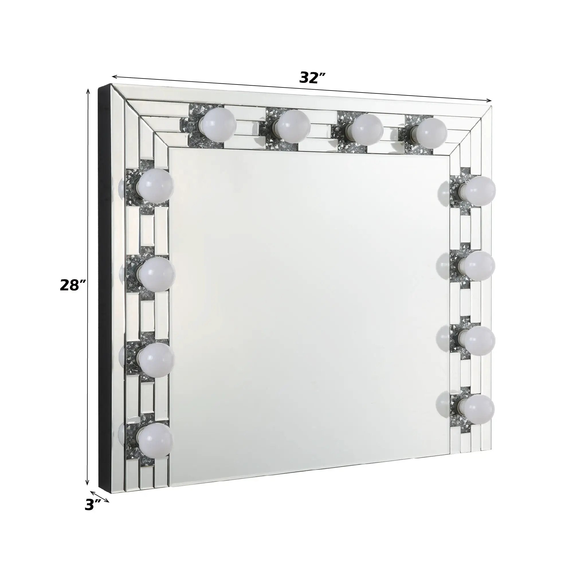 Noralie Mirrored & Faux Diamonds Accent Mirror by HouseOfZazla