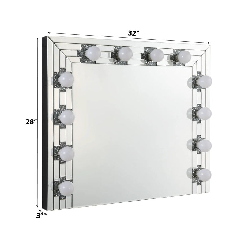 Noralie Mirrored & Faux Diamonds Accent Mirror by HouseOfZazla
