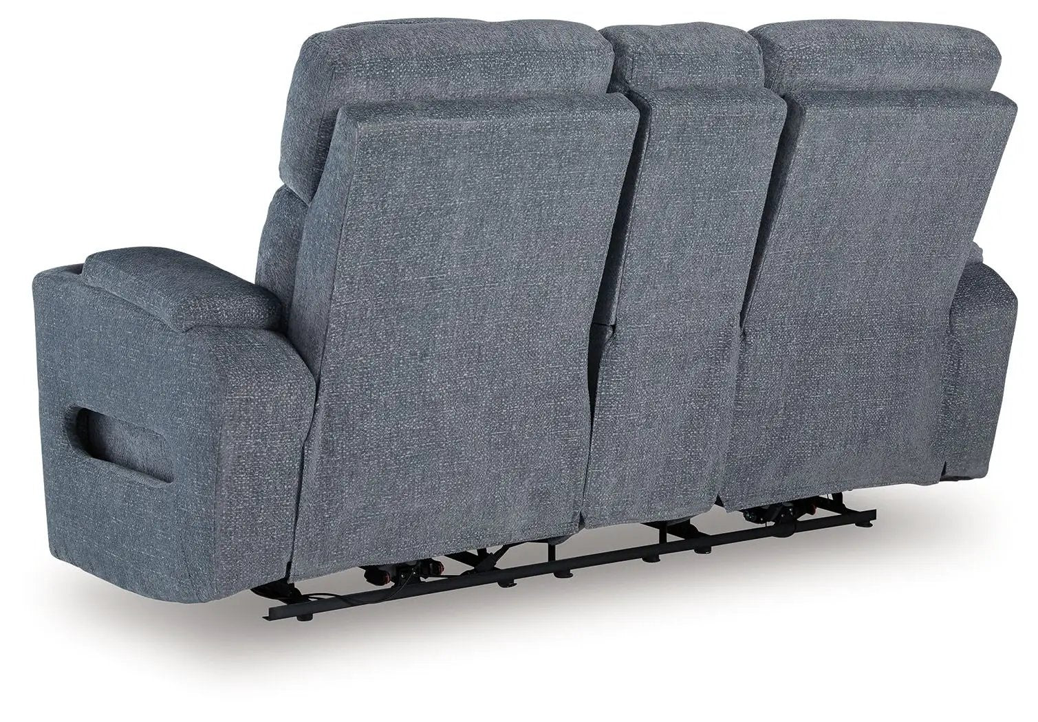 Studio Cave - Power Reclining Loveseat with Console - Steel by Unique Piece Furniture