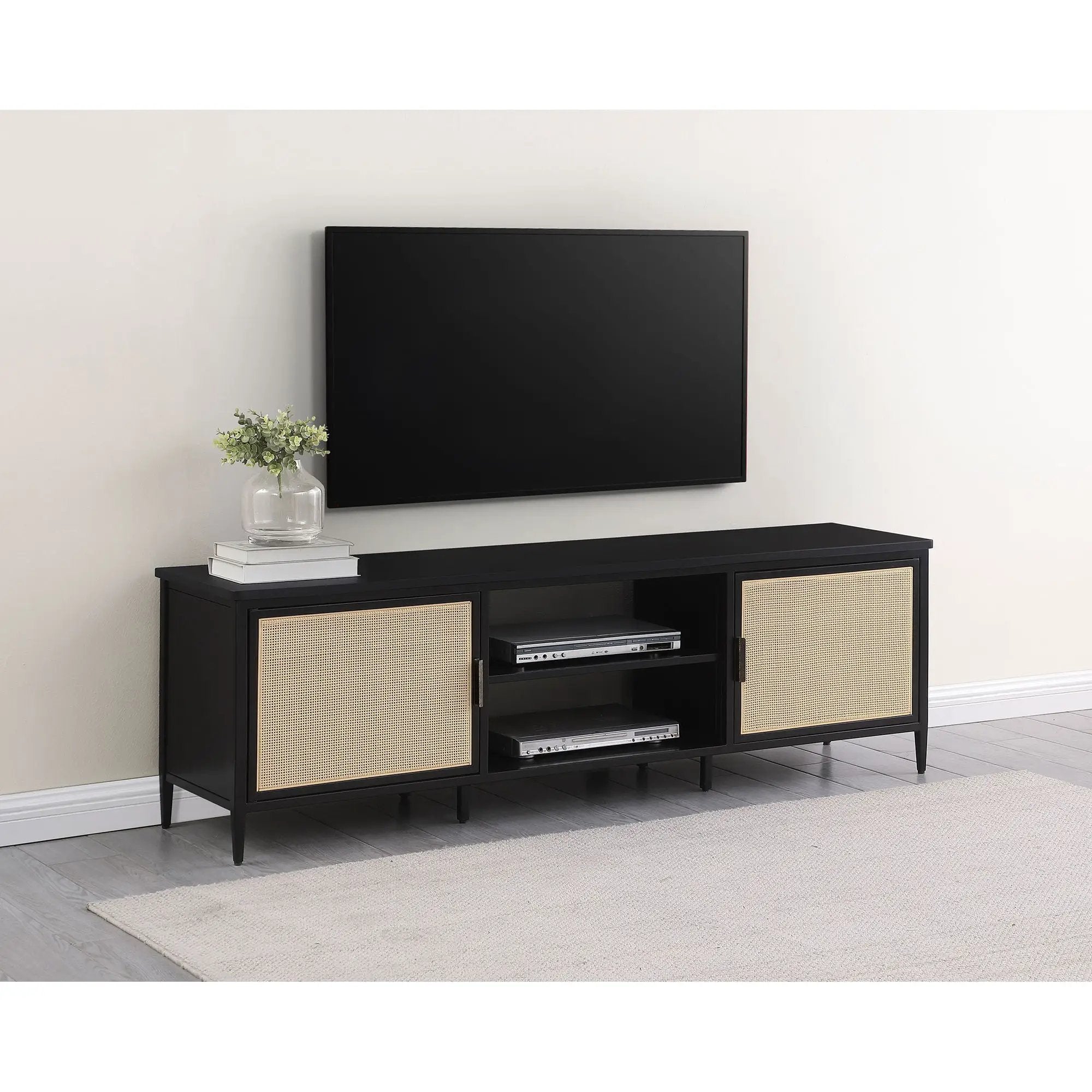Kenneth - 2 Door TV Stand Doors - Black by HouseOfZazla