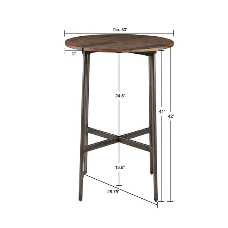 Renu - Round Bar Table With Industrial Charm - Light Brown by Unique Piece Furniture