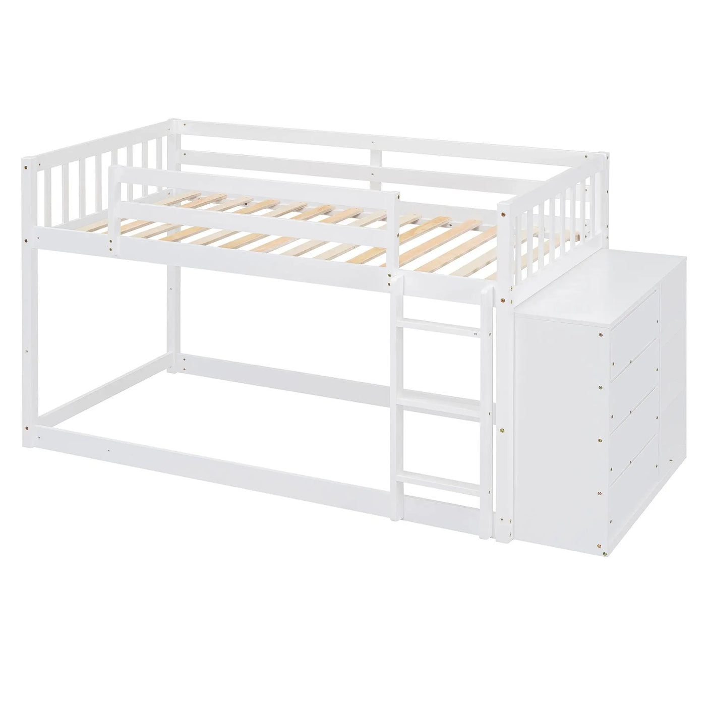 Bunk Bed With 4 Drawers And 3 Shelves by Unique Piece Furniture
