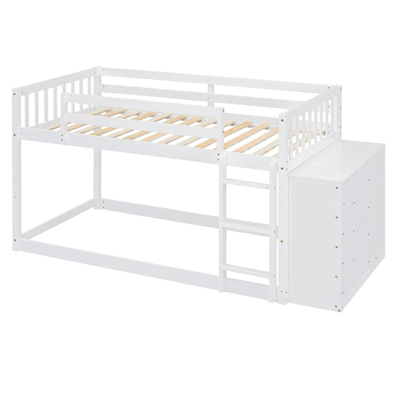 Bunk Bed With 4 Drawers And 3 Shelves by Unique Piece Furniture
