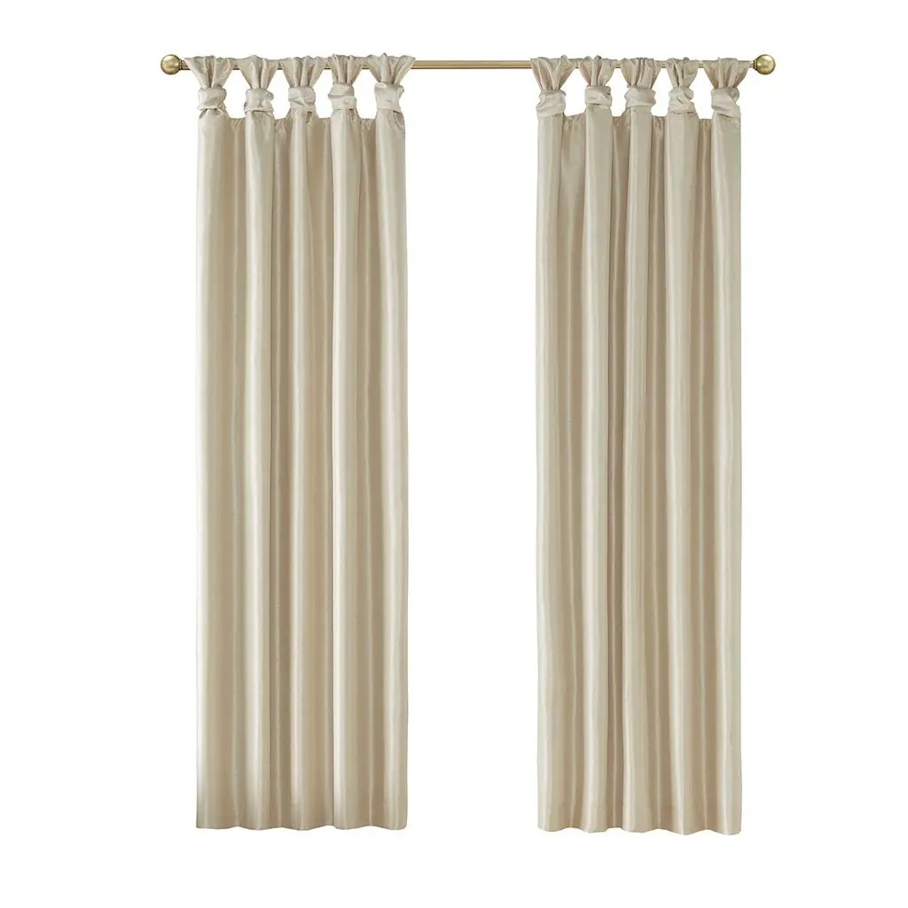 Twist Tab Total Blackout Window Curtain Panel Champagne 50x84 by HouseOfZazla
